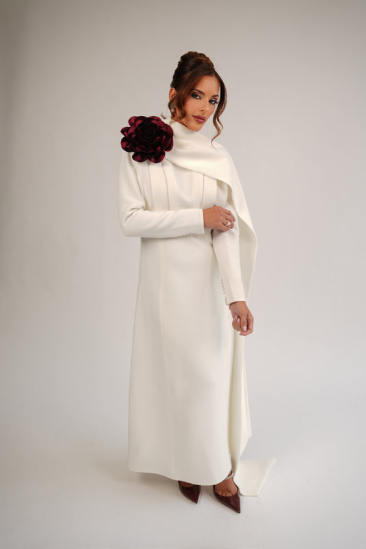 CRËPE MIDI IVORY