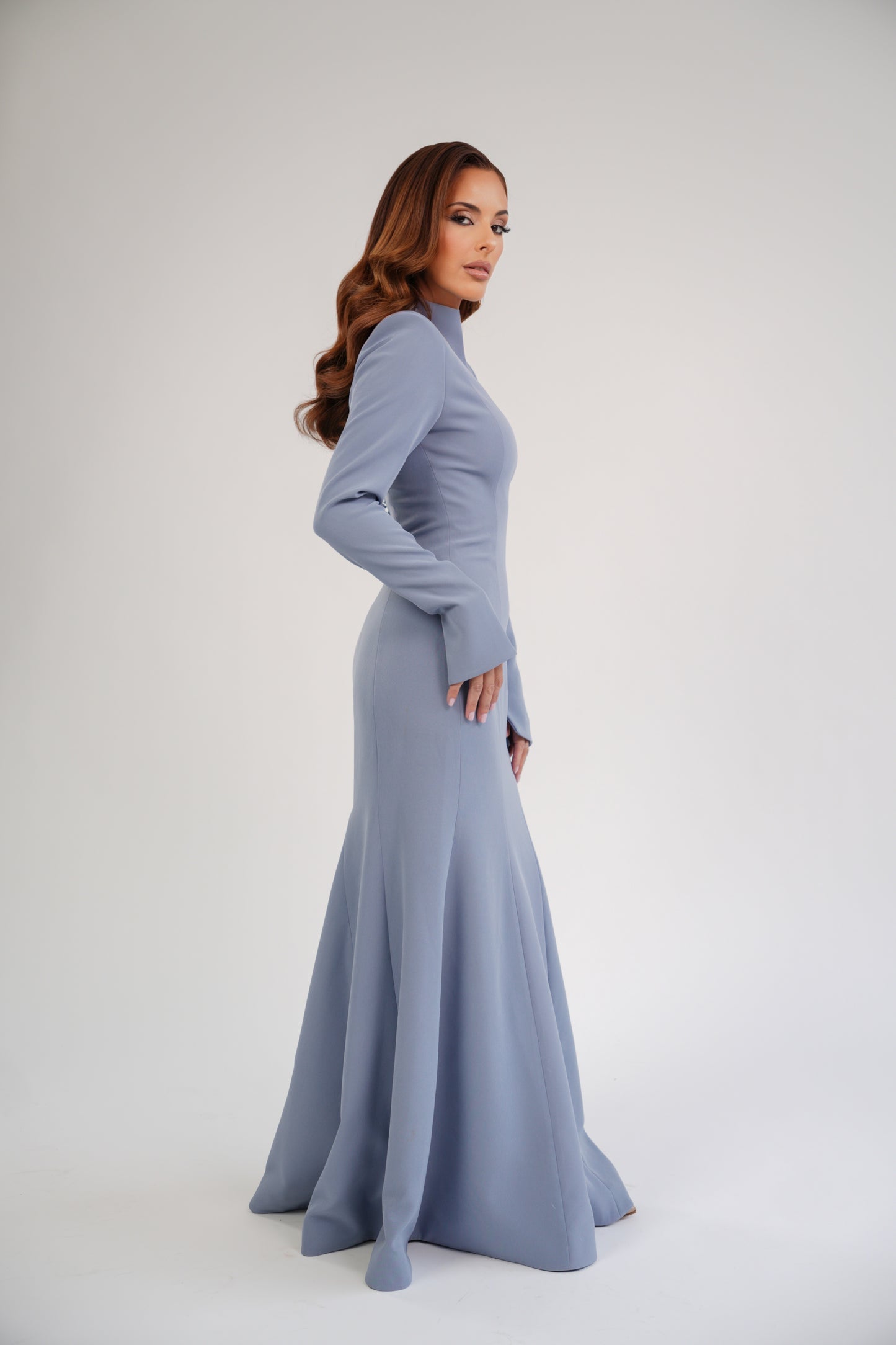 THE SILHOUETTE GOWN POWDER BLUE